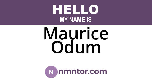 Maurice Odum