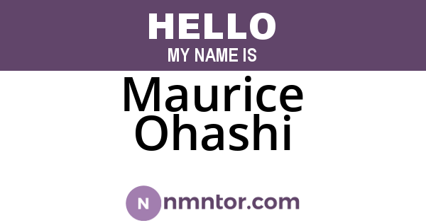 Maurice Ohashi
