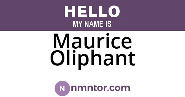 Maurice Oliphant
