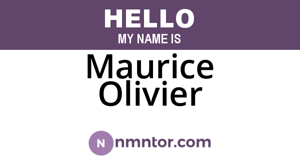 Maurice Olivier