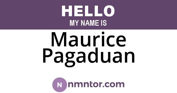 Maurice Pagaduan