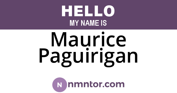Maurice Paguirigan