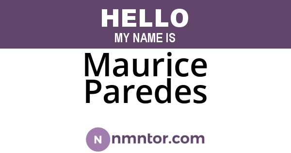 Maurice Paredes