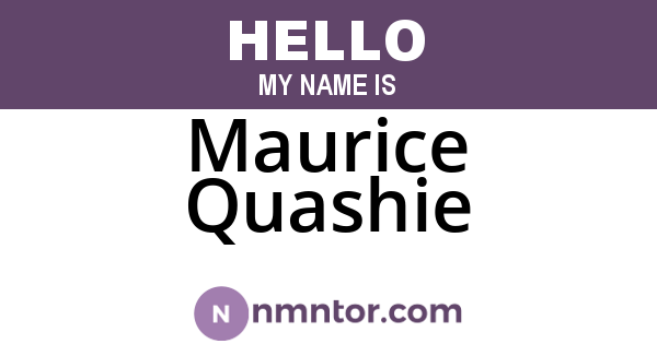 Maurice Quashie