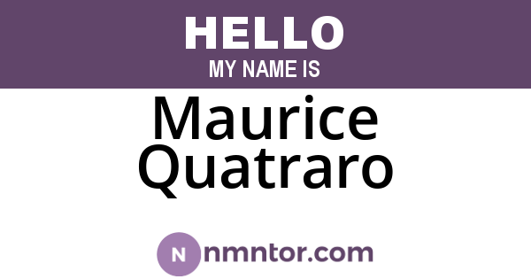 Maurice Quatraro