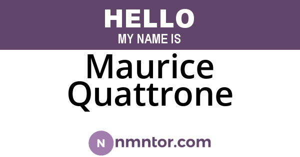 Maurice Quattrone