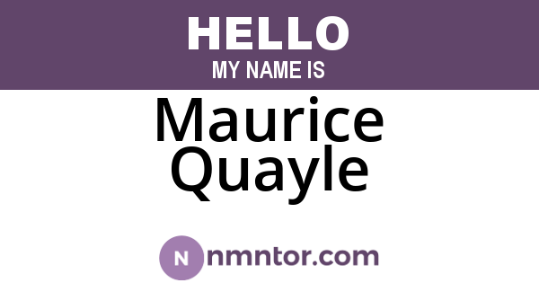 Maurice Quayle