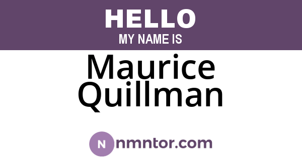 Maurice Quillman