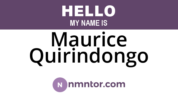 Maurice Quirindongo