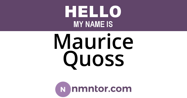 Maurice Quoss