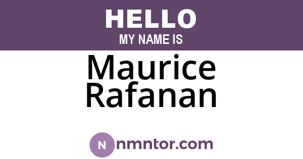 Maurice Rafanan
