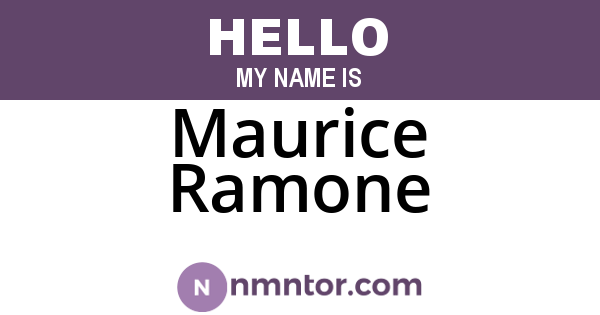Maurice Ramone