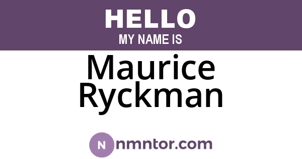 Maurice Ryckman