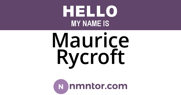 Maurice Rycroft