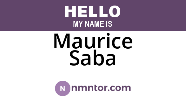 Maurice Saba