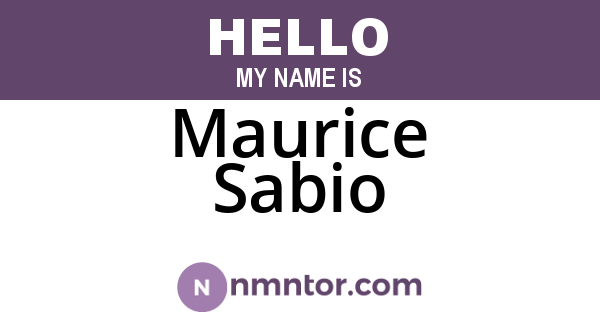Maurice Sabio