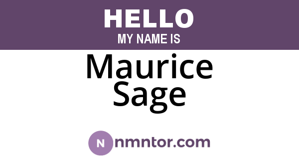 Maurice Sage