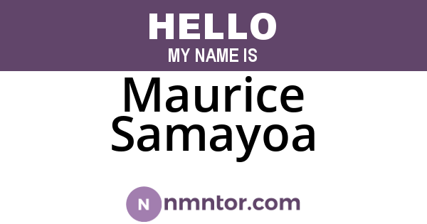 Maurice Samayoa
