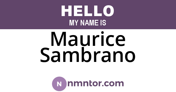 Maurice Sambrano