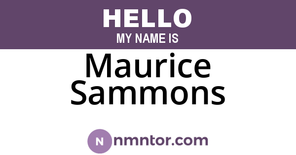 Maurice Sammons