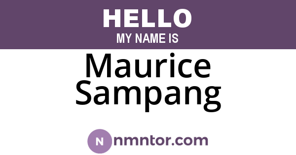 Maurice Sampang
