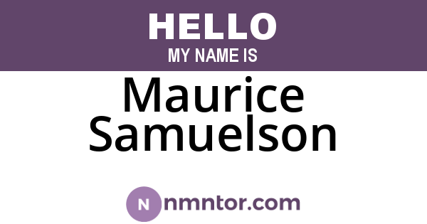 Maurice Samuelson