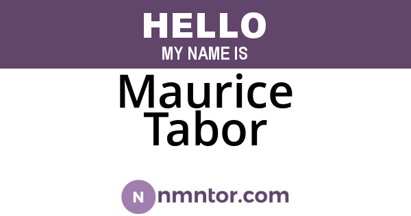 Maurice Tabor