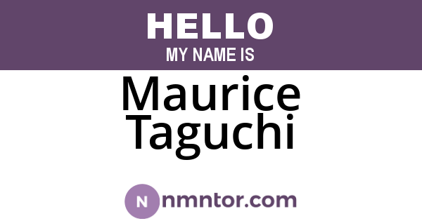 Maurice Taguchi