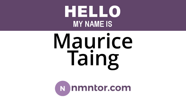 Maurice Taing