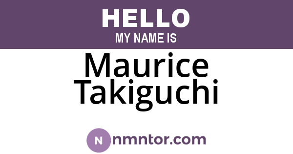Maurice Takiguchi