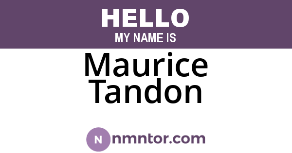 Maurice Tandon