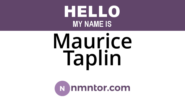 Maurice Taplin