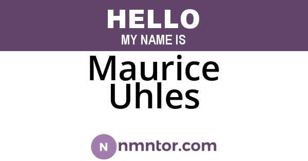 Maurice Uhles
