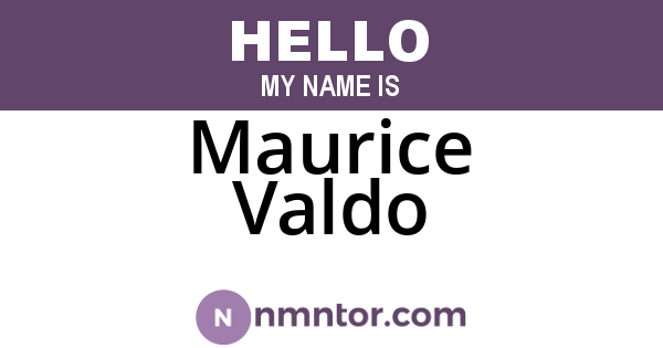 Maurice Valdo