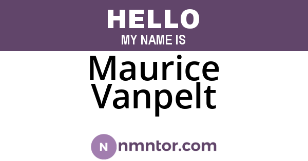 Maurice Vanpelt