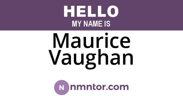 Maurice Vaughan