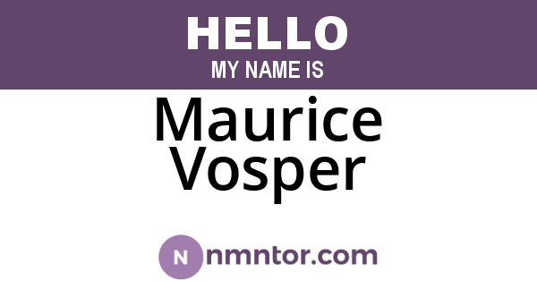 Maurice Vosper