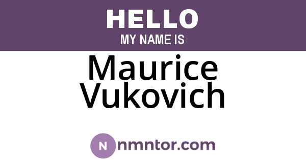 Maurice Vukovich