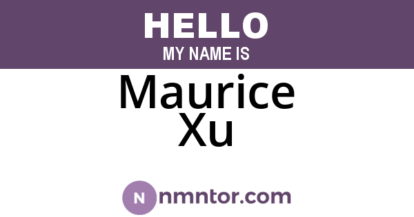 Maurice Xu