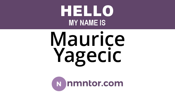 Maurice Yagecic