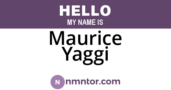 Maurice Yaggi
