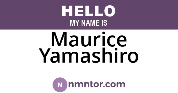 Maurice Yamashiro