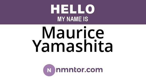 Maurice Yamashita