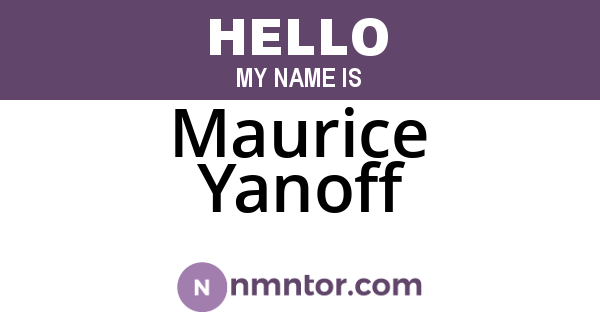 Maurice Yanoff