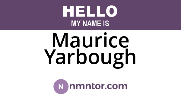 Maurice Yarbough