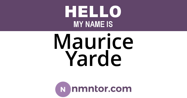Maurice Yarde