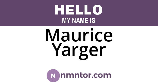 Maurice Yarger