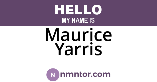 Maurice Yarris