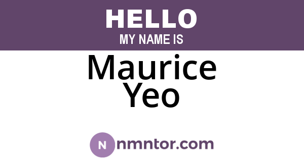 Maurice Yeo