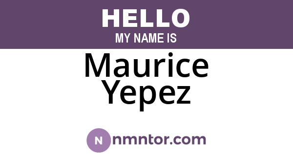 Maurice Yepez